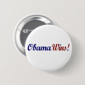 Obama wint 2008 ronde button 5,7 cm (Voorkant /achterkant)
