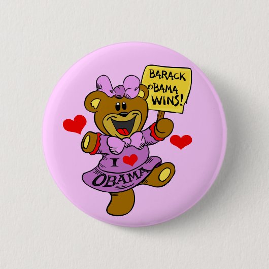 OBAMA WINT BEER KINDER RONDE BUTTON 5,7 CM (Voorkant)