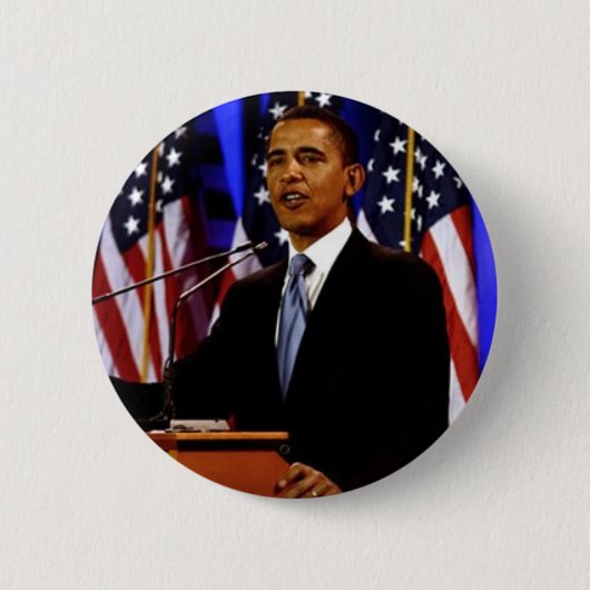 Obama-with-vlaggen Ronde Button 5,7 Cm (Voorkant)