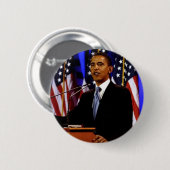 Obama-with-vlaggen Ronde Button 5,7 Cm (Voorkant /achterkant)