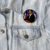 Obama-with-vlaggen Ronde Button 5,7 Cm (In situ)