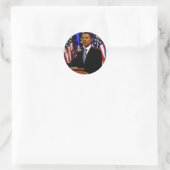 Obama-with-vlaggen Ronde Sticker (Tas)