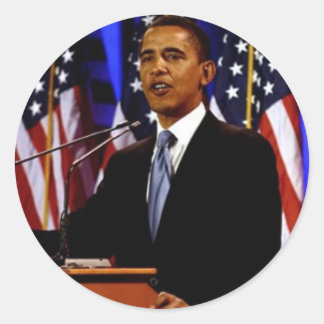Obama-with-vlaggen Ronde Sticker