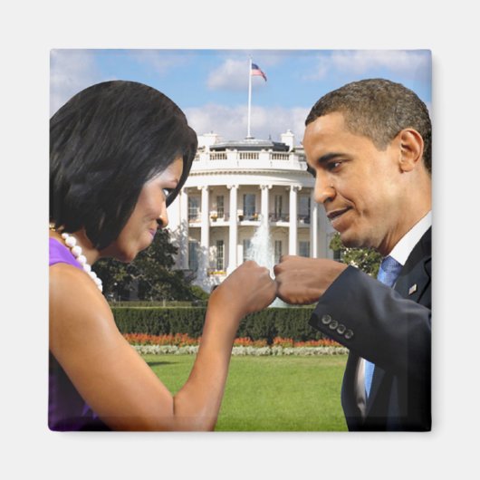 Obama Witte Huis Fist Bump Magnet (Voorkant)
