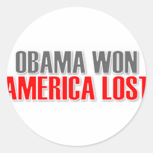 Obama won Amerika verloren Ronde Sticker