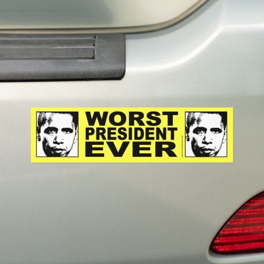 Obama Worst President ooit Bumpersticker (Op auto)