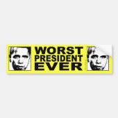 Obama Worst President ooit Bumpersticker (Voorkant)