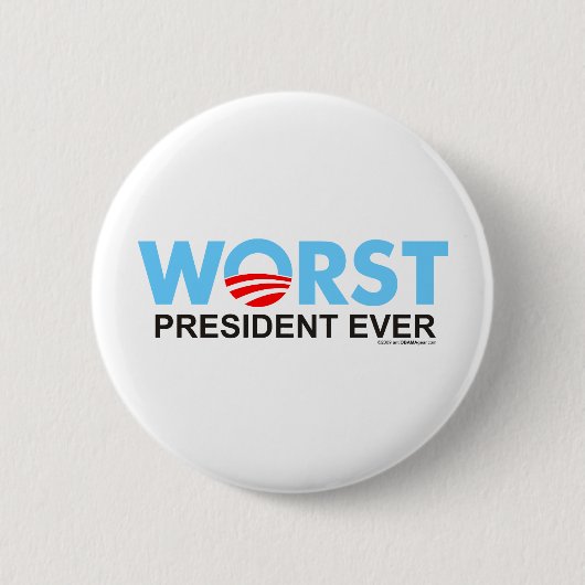 Obama WorstEver Ronde Button 5,7 Cm (Voorkant)