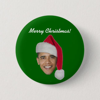 Obama Xmas Button (Obama t shirt bumper sticker)
