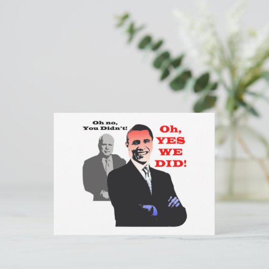 Obama YES DAT WE HEBBEN GEDEID Briefkaart (Staand voorkant)