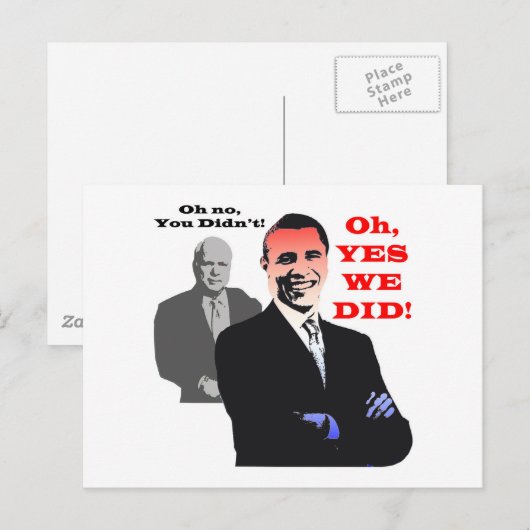 Obama YES DAT WE HEBBEN GEDEID Briefkaart (Voorkant / Achterkant)
