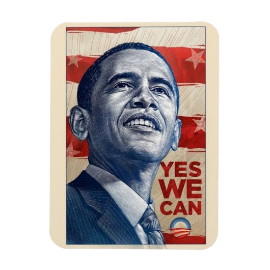 Obama "Yes We Can"-magneet Magneet (Verticaal)
