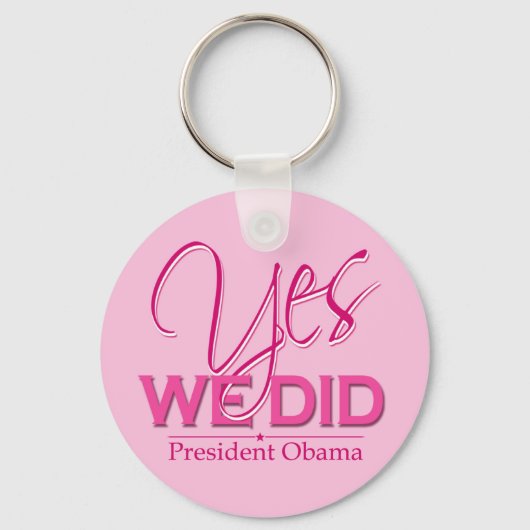 Obama YES We deden roze - Sleutelhanger (Voorkant)