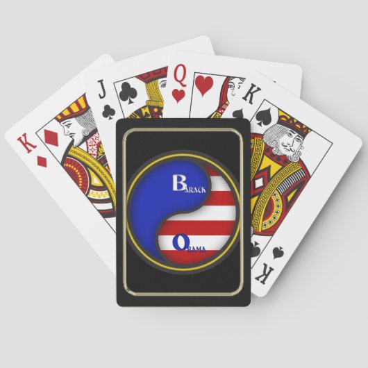 Obama YinYang Black Lijst Bicycle® Play Speelkaarten (Achterkant)