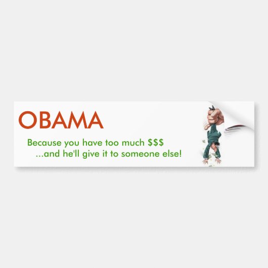 OBAMA zal u belasten met indiening Bumpersticker (Voorkant)