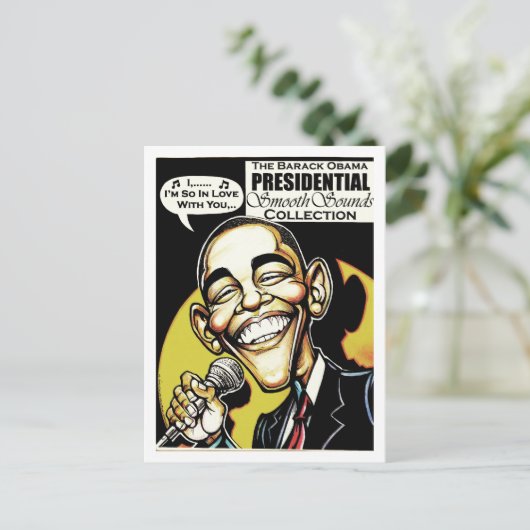 Obama zingt! (2012) briefkaart (Staand voorkant)