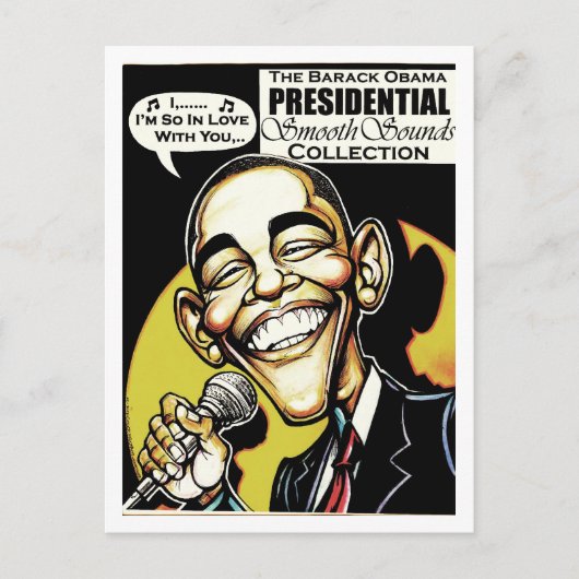 Obama zingt! (2012) briefkaart (Voorkant)