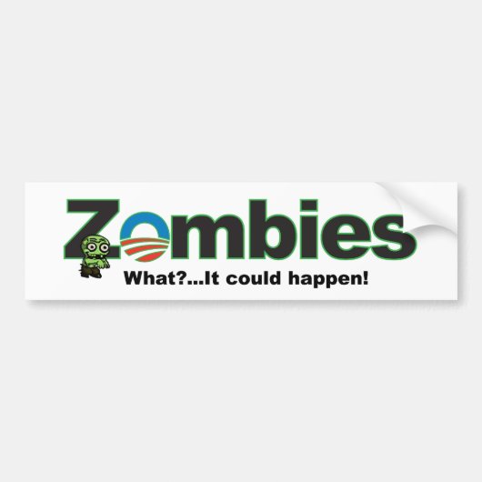 Obama Zombie Bumpersticker (Voorkant)