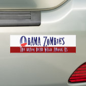 Obama Zombie Bumpersticker Rood (Op auto)