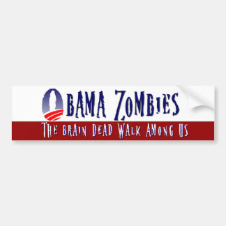 Obama Zombie Bumpersticker Rood