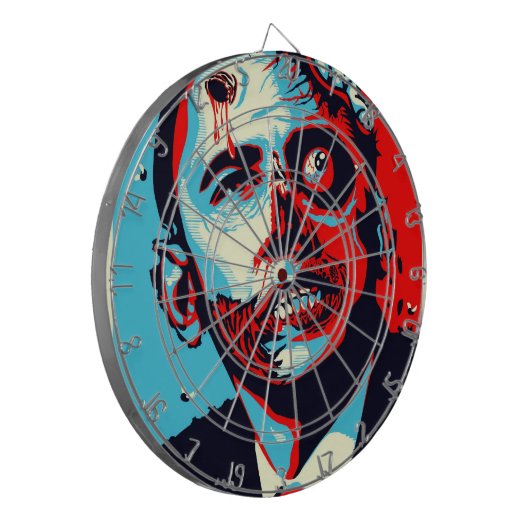 OBAMA ZOMBIE DARTBOARD DARTBORD (Voorkant Links)