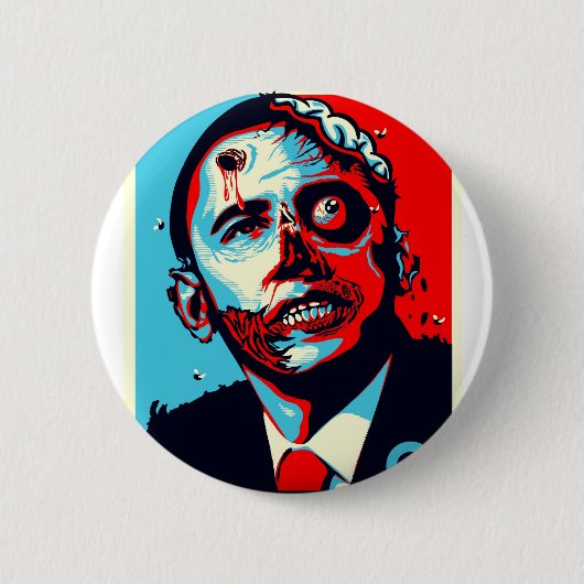 obama zombie ronde button 5,7 cm (Voorkant)