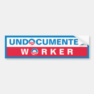 Obama zonder papieren werknemer bumpersticker