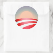 Obama zonsondergang ronde sticker (Tas)