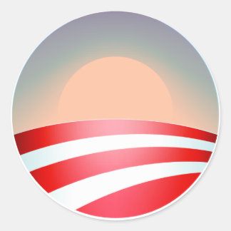 Obama zonsondergang ronde sticker