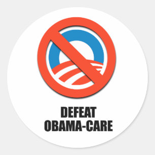 Obama-zorg uitputten ronde sticker
