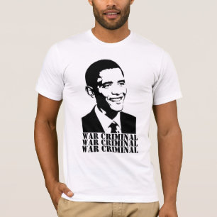 obama zwart-wit, OORLOGSMRIMINAL, OORLOGSMRIMINE.. T-shirt