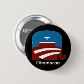 Obamacan Button, donker Ronde Button 5,7 Cm (Voorkant /achterkant)