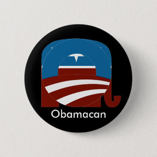 Obamacan Button, donker Ronde Button 5,7 Cm