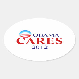 Obamacare betekent Obama Cares! Ovale Sticker