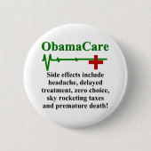 ObamaCare-bijwerkingen Ronde Button 5,7 Cm (Voorkant)