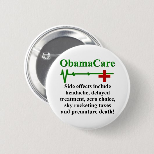 ObamaCare-bijwerkingen Ronde Button 5,7 Cm (Voorkant /achterkant)