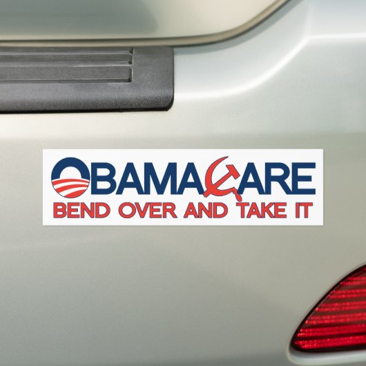 ObamaCare, buig over en neem het over. Bumpersticker (Op auto)