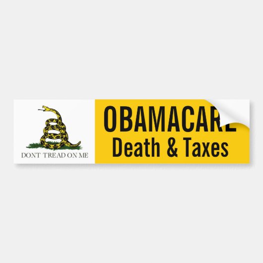 Obamacare — Dood en belastingen Bumpersticker (Voorkant)
