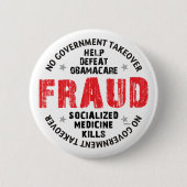 Obamacare Fraud Ronde Button 5,7 Cm (Voorkant)
