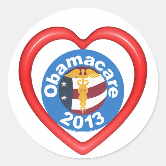 Obamacare Heart Sticker (Voorkant)