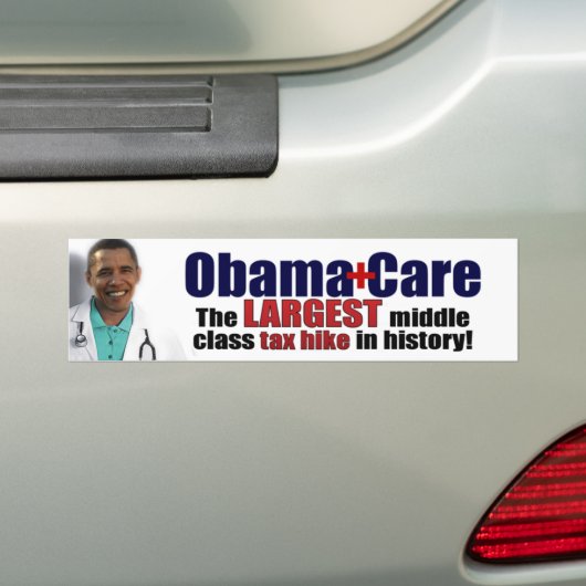 ObamaCare: Middenklasse belastingheek Bumpersticker (Op auto)