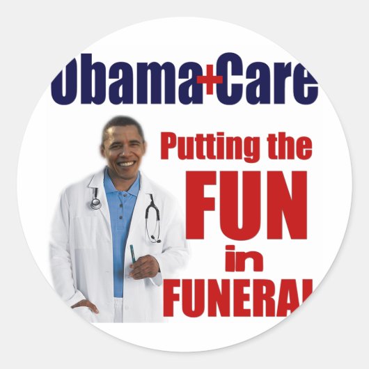 ObamaCare Ronde Sticker (Voorkant)