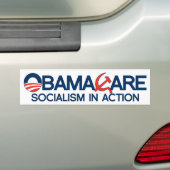 ObamaCare, socialisme in actie. Bumpersticker (Op auto)