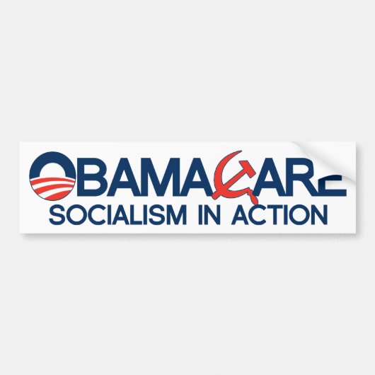 ObamaCare, socialisme in actie. Bumpersticker (Voorkant)
