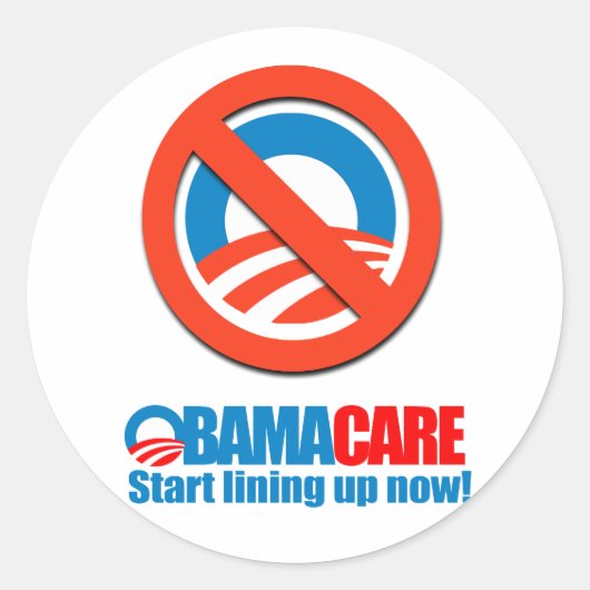 Obamacare - Start nu in de rij Ronde Sticker (Voorkant)