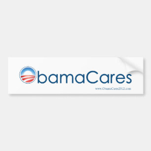 ObamaCares Bumpersticker (blauw op wit)