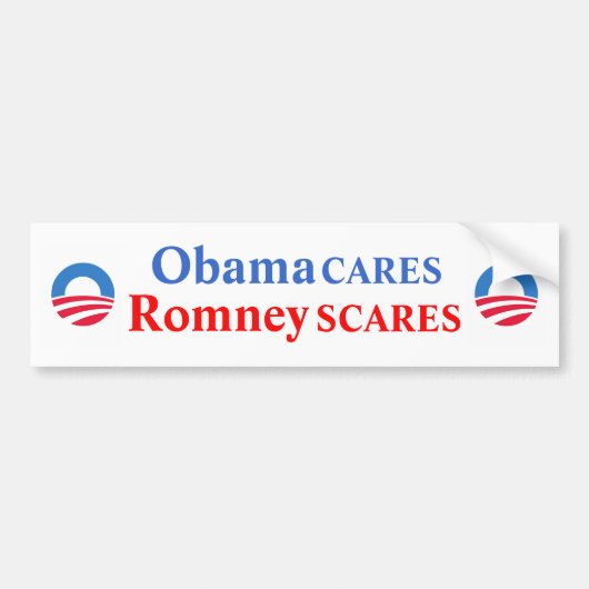 ObamaCARES/RomneySCARES Bumpersticker (Voorkant)