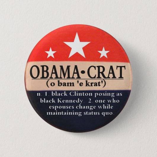Obamacrat pin ronde button 5,7 cm (Voorkant)