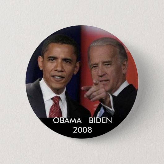 obamaDebat,    OBAMABIDEN2008 Ronde Button 5,7 Cm (Voorkant)