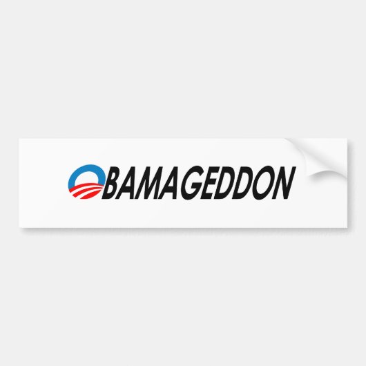 Obamageddon zwart bumpersticker (Voorkant)
